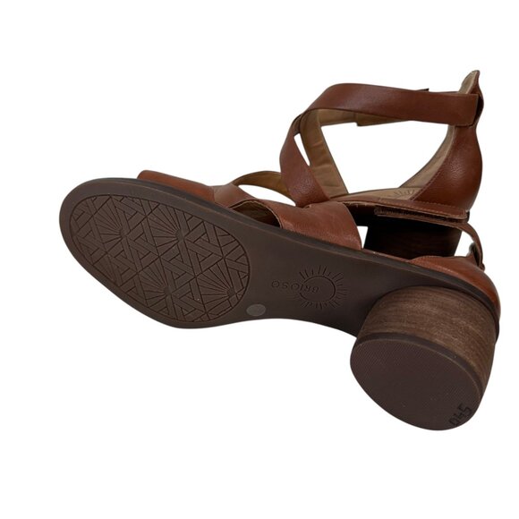 Brioso Womens Brown Leather Strappy Sandals 2.5" Heel Made In Brazil SZ 8.5M - Picture 8 of 16